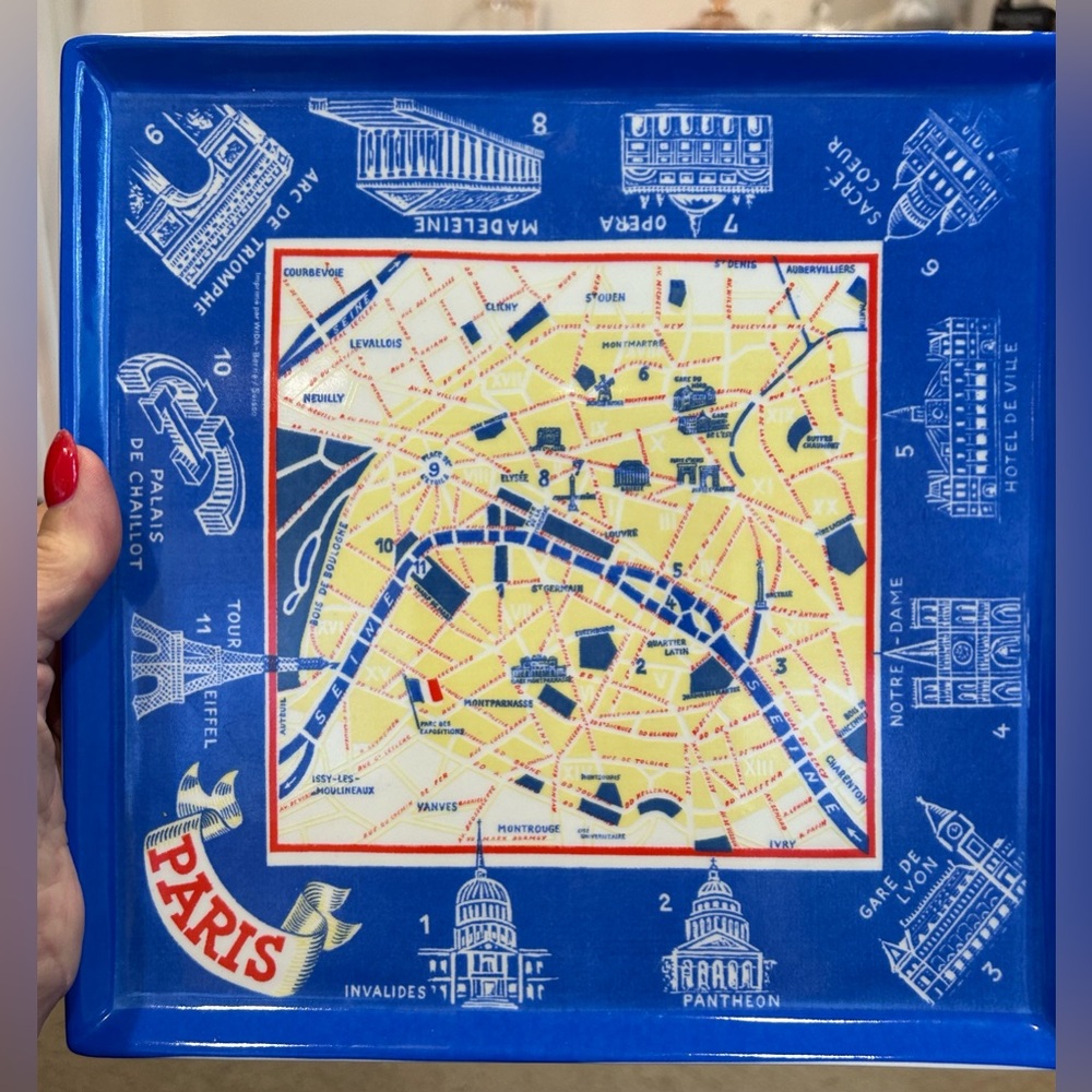 Rosanna Map Of Paris Decorative Plate